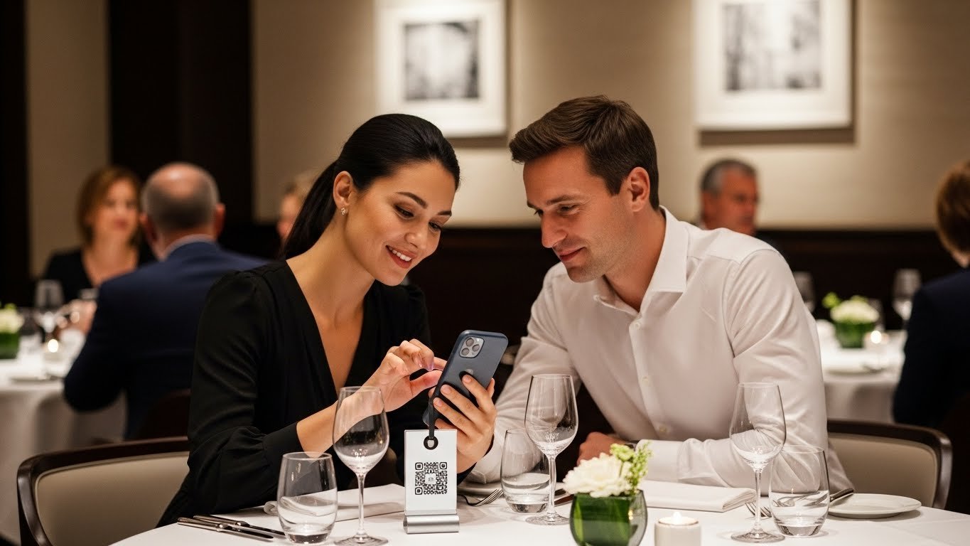 Tablet üzerinde dijital menü kullanan bir müşteri, QR Menü ile modern sipariş deneyimini yaşıyor.