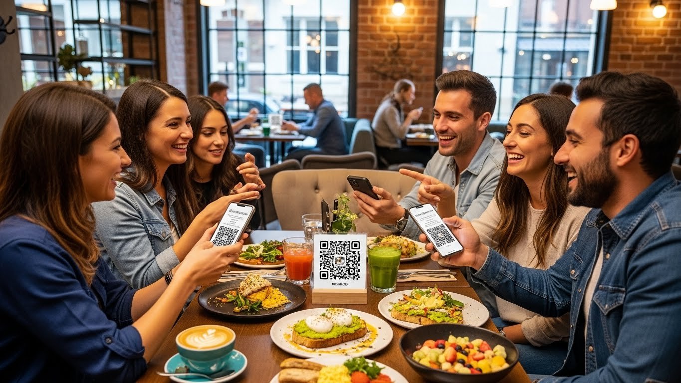 Kafe ortamında kahve ve QR menü kullanımı, dijitalleşen kafe deneyimi