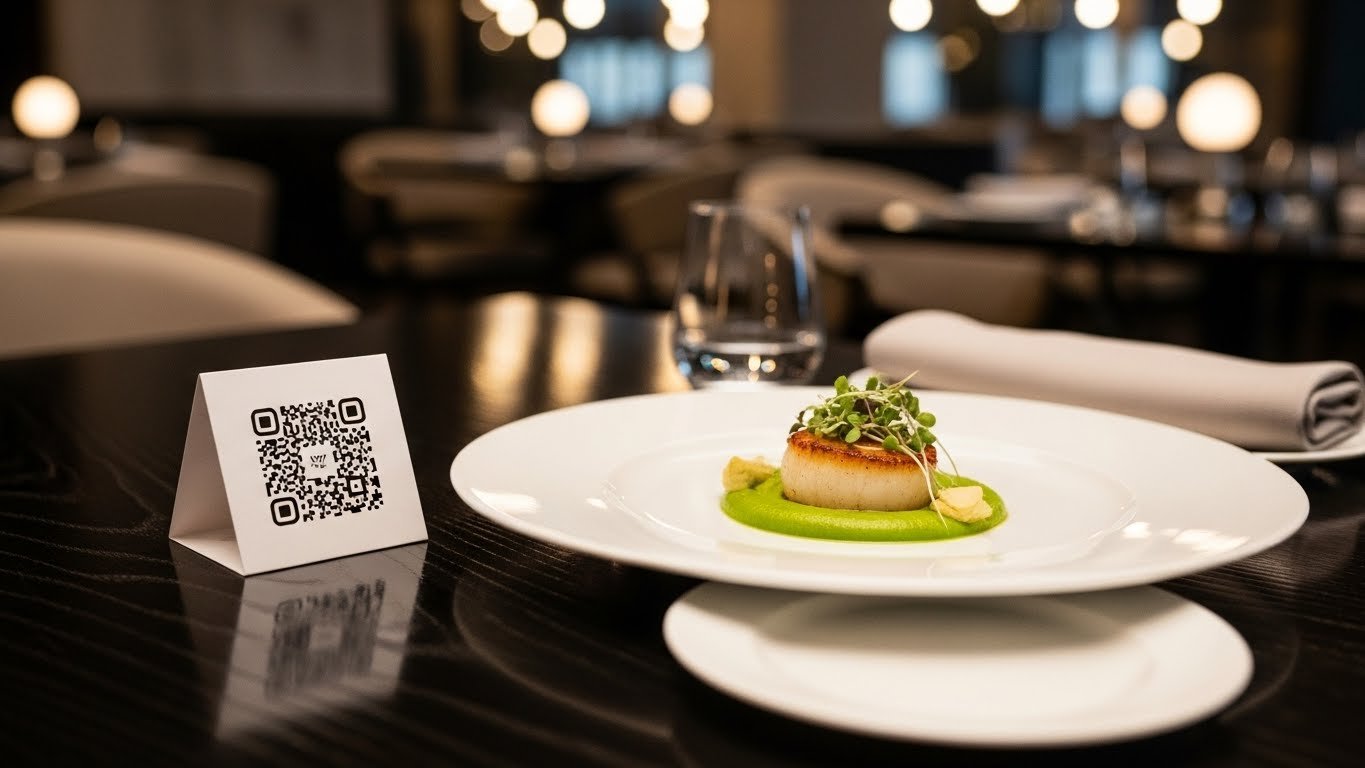 QR menü yönetim panelini gösteren tablet ekranı