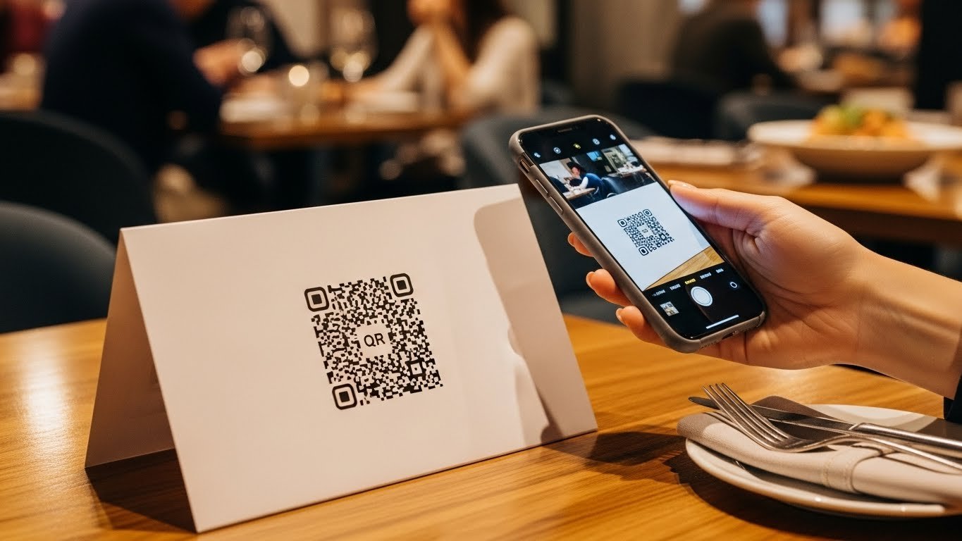QR Menü ile Restoran Müşterisi Akıllı Telefonundan Menüye Bakıyor
