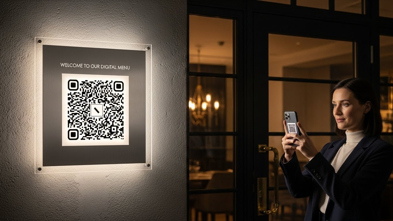 Restoran masasında Qrtable.co QR menüsü